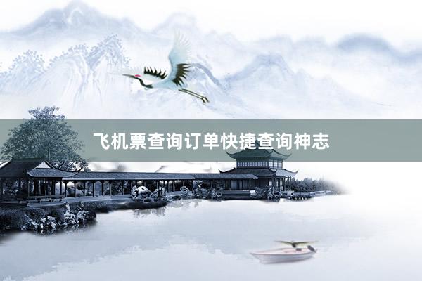 飞机票查询订单快捷查询神志